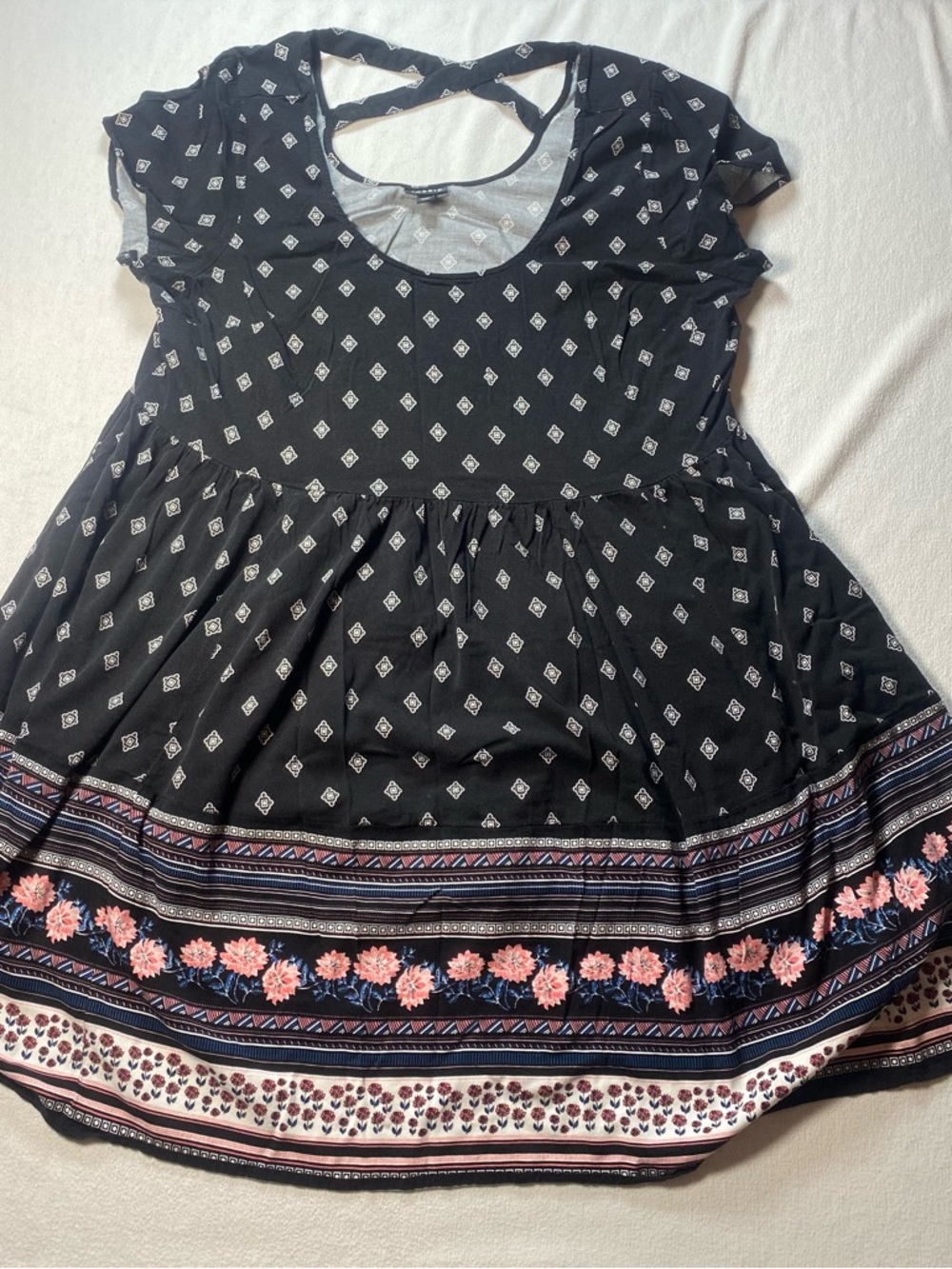 torrid Black Dress with Pink Floral Border